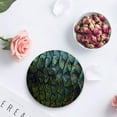 thumbnail image 4 of RYLABLUE Peacock Set of 6 Round Coaster for Drinks, Absorbent Ceramic Stone Coasters Cup Mat with Cork Base for Home Kitchen Room Coffee Table Bar Decor, 4 of 5