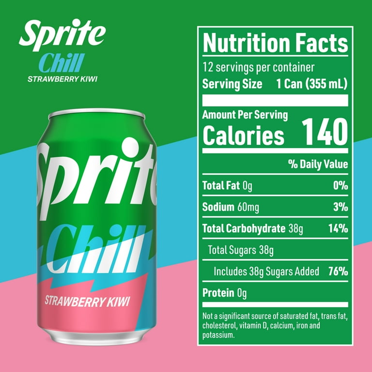 Sprite Chill Strawberry Kiwi Fridge Pack Cans, 12 fl oz, 12 Pack