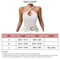 thumbnail image 4 of Women Summer Knitted Top Off Shoulder Cross Halter Neck Sleeveless Keyhole Front Rib Knit Summer Camisole, 4 of 5