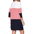 thumbnail image 3 of Women Crew Neck Half Sleeve Color Block Pocket T-shirt Dress, 3 of 3