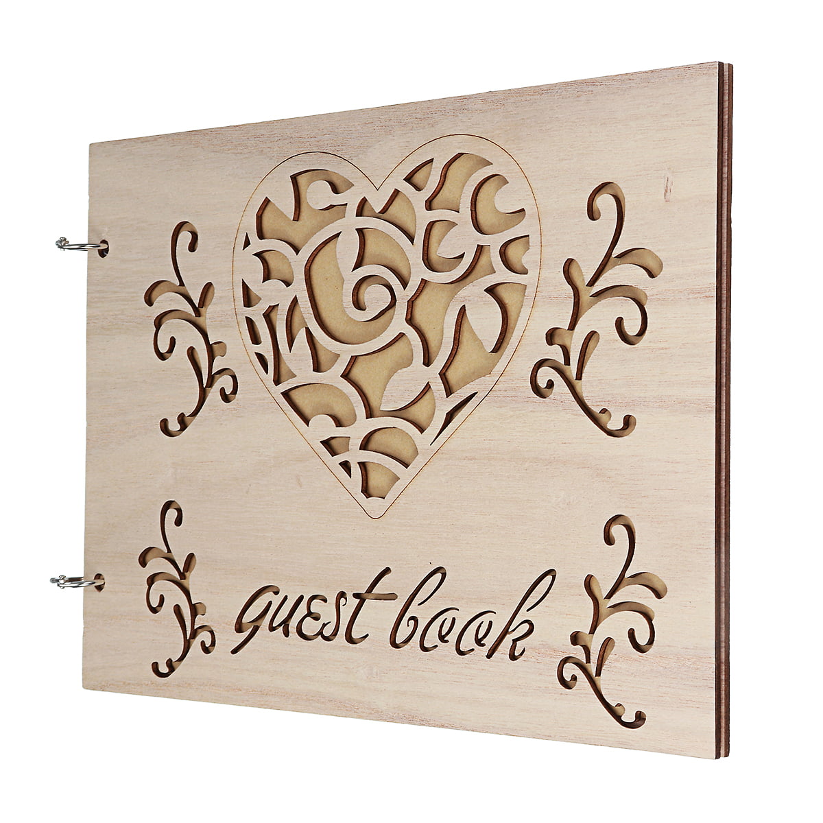 Personalised Wedding Birthday Christening Guest Book Scrapbook Album Wooden 