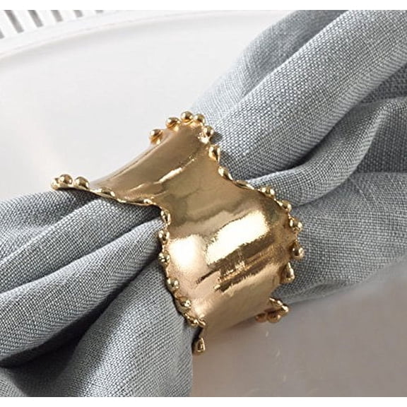 Fennco Styles Collection Classic Design Napkin Ring - 2 Colors - Set of 4 (Gold)