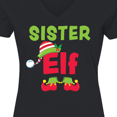 thumbnail image 4 of Inktastic Christmas Sister Elf Women's V-Neck T-Shirt, 4 of 5