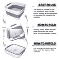 thumbnail image 4 of Collapsible Dish Basin with Drain Plug, 9L(2.4Gal) Capacity, Space Saving Portable Sink for Baby bottle, Kitchen, Camping& RV, Gray, 4 of 7
