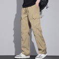 thumbnail image 4 of MKHSQHDG Male Pants Men's Casual Loose Hop Denim Work Pants Jeans with Cargo Pockets M, 4 of 9