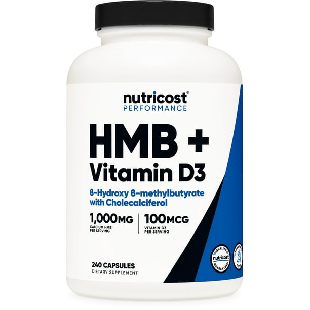 Nutricost HMB (1000mg) and Vitamin D3 (4000 IU) Supplement 240