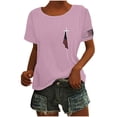 thumbnail image 1 of Fiudx Camisas para Mujer Top de Manga Corta con Cuello En V Estampado Del Día de La Independencia para Mujer Tops de Manga Corta con Cuello En V, 1 of 2