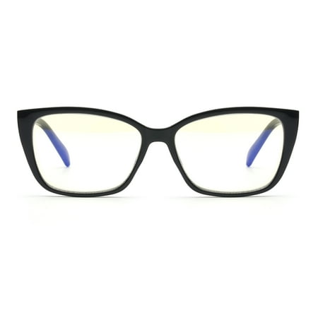 M+ Plano Blue Light Lens Injection Womens Frames, Nell, Black, 56.5-14.5-144, with Case