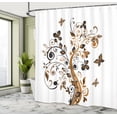 thumbnail image 4 of Ambesonne Floral Shower Curtain, Tree Swirly Branches Flowers, 69"Wx75"L, Pale Caramel, 4 of 4