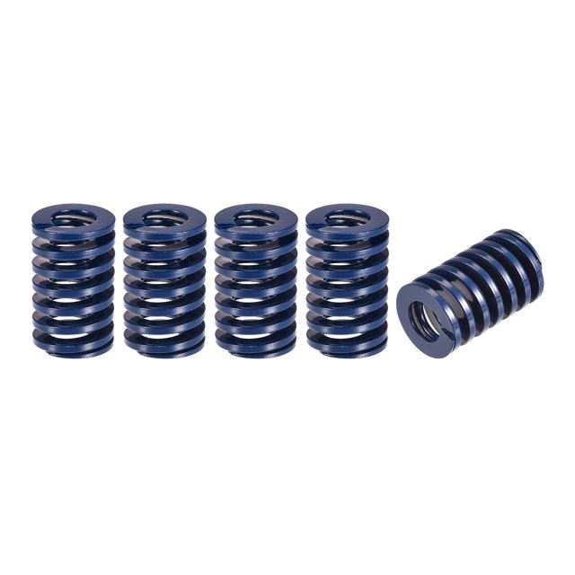 Unique Bargains Die Spring 5 Pack 20mm OD 30mm Long Spiral Stamping Light Load Compression Die Springs, Blue