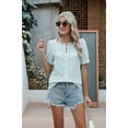 thumbnail image 5 of Womens Fashion Tops Cute Puff Sleeve Blouses for Women Dressy Casual Spring Summer Clothes Outfits for 2025 Lake Blue S, 5 of 8