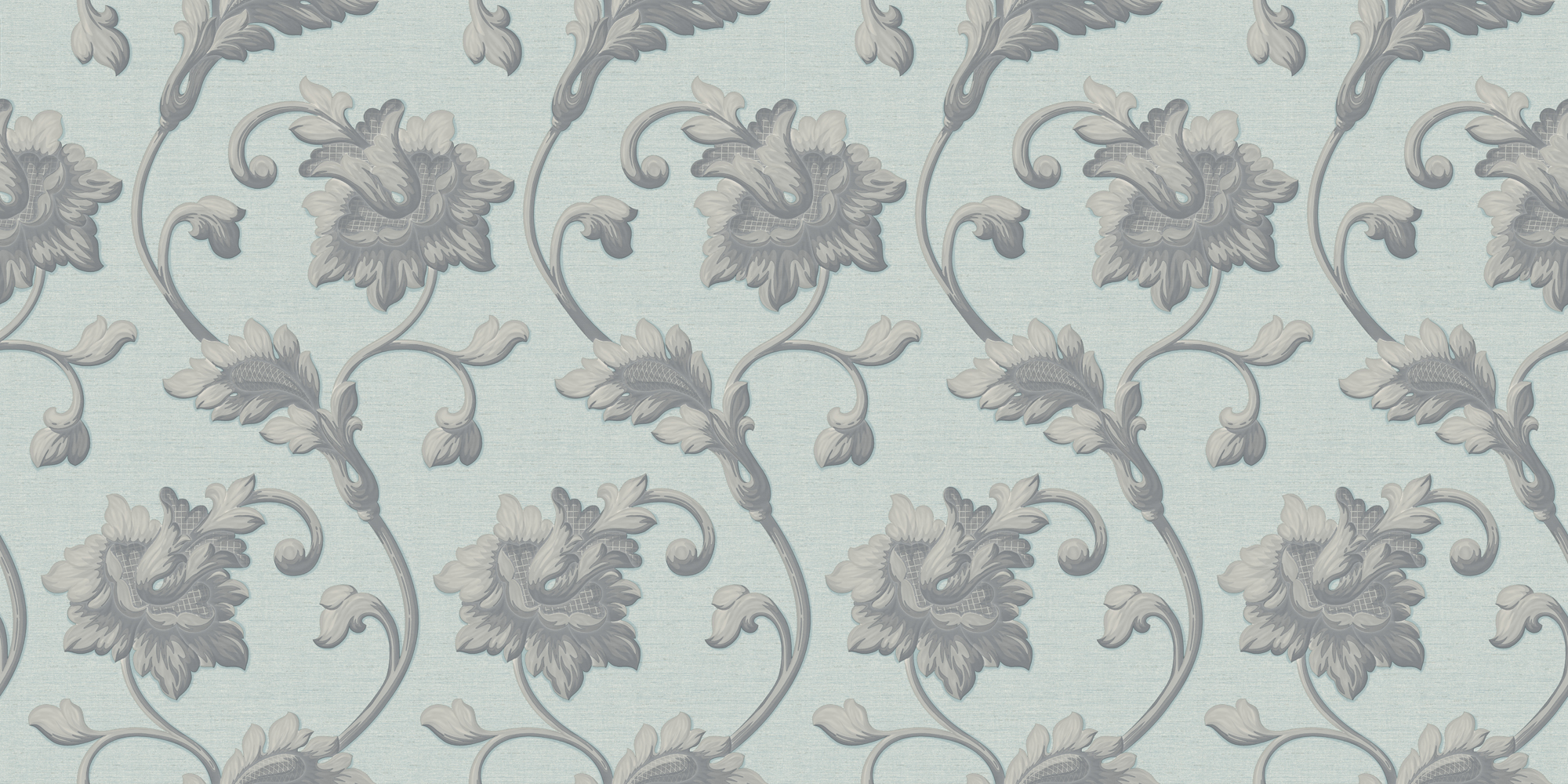 Goodwood Floral Plain Damask Textured Light Green Wallpaper Roll