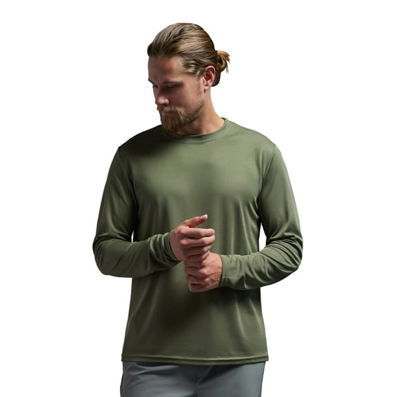 Expert Brand USA-Made Men's Oxymeshâ„¢ Athletic Long Sleeve Shirt, Mediumilitary Green, XL