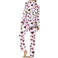 thumbnail image 5 of HaoXianJian 2 Pack Womens Pajama s Long Sleeve with Long Pajama Pant V-neck Soft Sleepwear Heart Printed Pjs Loungewear s Plus Size 2X 3X, 5 of 7