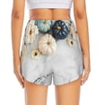 thumbnail image 2 of Lsque Pumpkin And White Marble Printed Women's Running Shorts with Liner Pockets,Elastic Quick Dry Workout Athletic Gym Yoga Shorts,Womens High Waist Shorts-Medium, 2 of 9