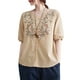 thumbnail image 1 of Blusa, Blusa suelta para mujer Bordado Media manga Tallas grandes Vintage Holiday Camisetas Meterk Beige, 1 of 7