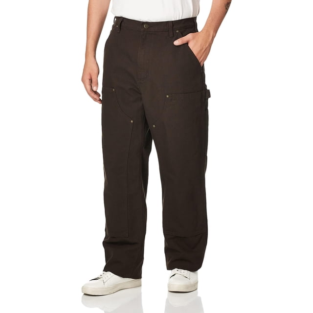 Pantalones Carhartt, holgados, rectos, de pato lavado, de doble frente, marrones