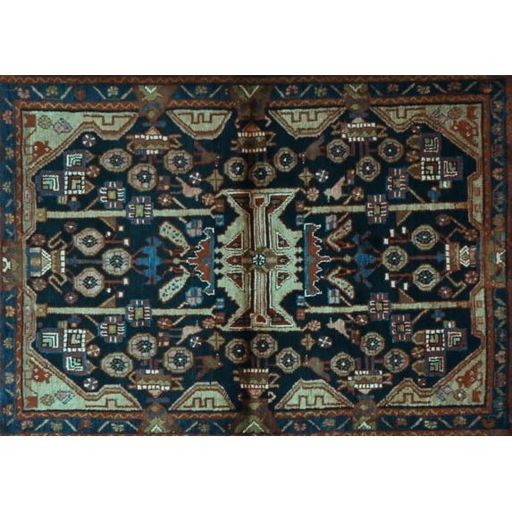Ahgly Company Indoor Rectangle Persian Light Blue Traditional Area Rugs, 8' x 12'