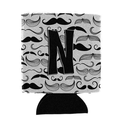 

Carolines Treasures CJ2009-NCC Letter N Moustache Initial Can or Bottle Hugger Can Hugger multicolor