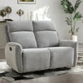 thumbnail image 6 of Bonzy Home Fabric Manual Loveseat Recliner with Center Console, Hidden Storage & Cup Holders — Dual Manual Reclining Sofa for Living Room & Meeting Room, 6 of 7