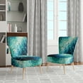 thumbnail image 2 of Designart "Turquoise Calm IX" Teal Abstract Landscape Upholstered Accent Chair - Modern Arm Chair For Living Room, 2 of 5