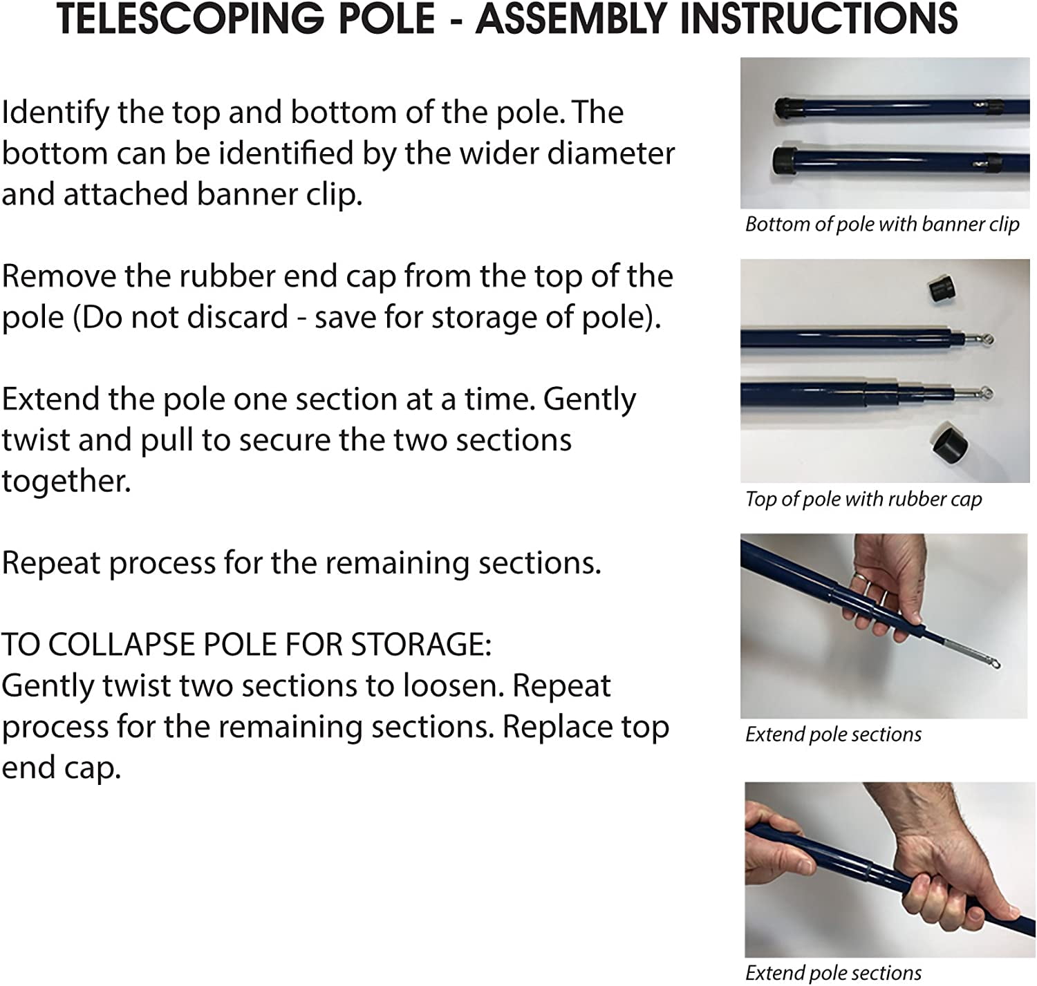 In the Breeze 3635 — Heavy Duty Telescoping Pole, 10-Feet — Windsock, Small Decor Pole