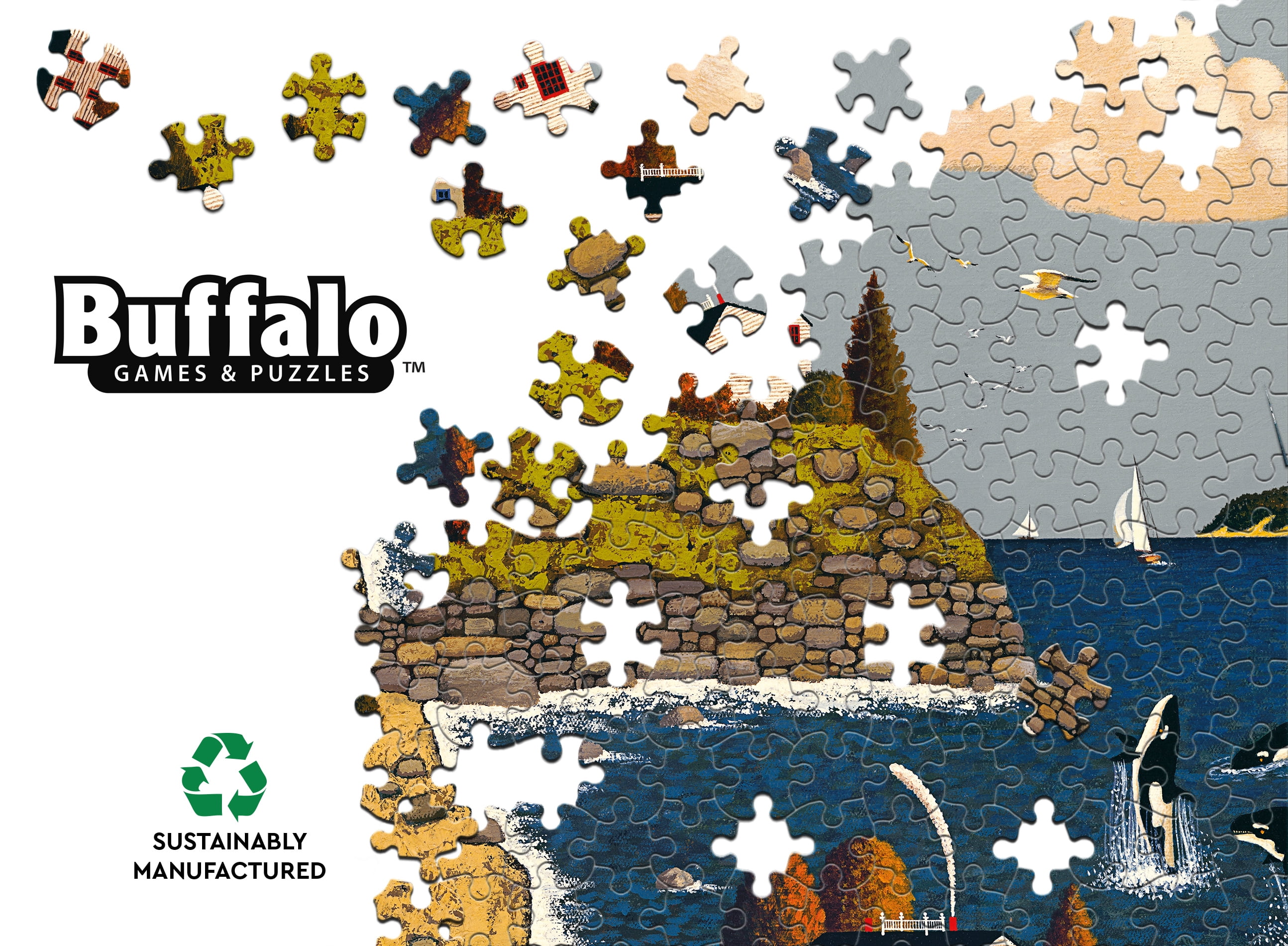 Puzzle en 300 pièces entrelacées Buffalo Games « Having a Whale of a Good Time » pour adultes à partir de 14 ans