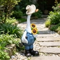 thumbnail image 5 of Resin White Goose Garden Decor, Porch Goose Statues, Indoor or Outdoor Decorative Goose Figurine for Garden, Patio, or Entryway Accent, 5 of 8