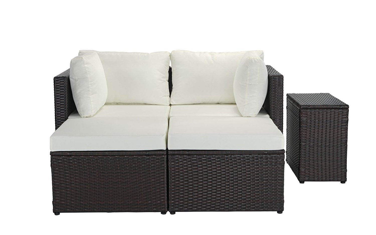 Divano Roma 5 Piece Outdoor Patio Rattan Wicker Configurable Divano Roma 5 Piece Outdoor Patio Rattan Wicker Configurable Furniture Set With Cushions Brown Beige Com