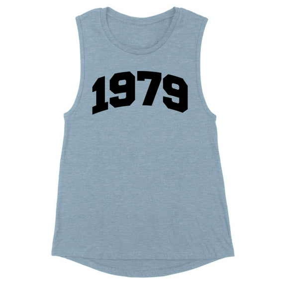1979 College Style Women's Muscle Tank Small Stonewash Denim