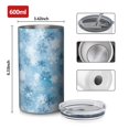 thumbnail image 4 of 20oz Coffee Tumblers Light Blue Christmas Snowflake Pattern Stainless Steel Vacuum Insulated Travel Tumbler Coffee Cups Mug with Lid and Straw with Cleaning Brush for Cold & Hot Drinks, 4 of 5