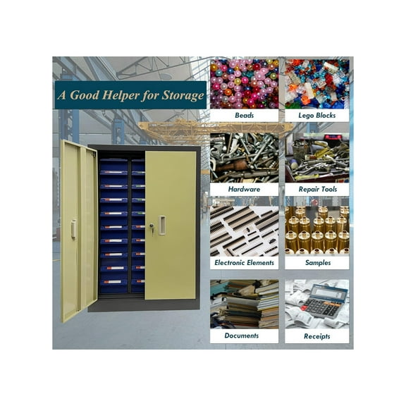 30 Large Drawers Parts Cabinet with Door Commercial Home