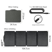 150W Portable Power Station with 60W Solar Panel - 166Wh Solar Generator with AC/USB/DC Outputs for Camping, Emergency, and Outdoor Use