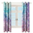 thumbnail image 3 of Colorful Gradient Fish Scale Texture Mermaid Window Curtains for Bedroom Colorful Printed Window Drapes Blackout Thermal Insulated Grommet Window Treatment 2 Panels Set, 3 of 5