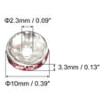 thumbnail image 2 of 100Pack 10mm Rondelle Spacer Beads, Silver Plated Rose Red Rhinestone Spacer Beads, Round Spacer Loose Beads, 2 of 6