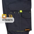 thumbnail image 4 of Pioneer Hi Vis Safety Cargo Pants - Convertible Zip-Off Work Shorts - Reflective Tape - Navy - 32" Length, 4 of 9