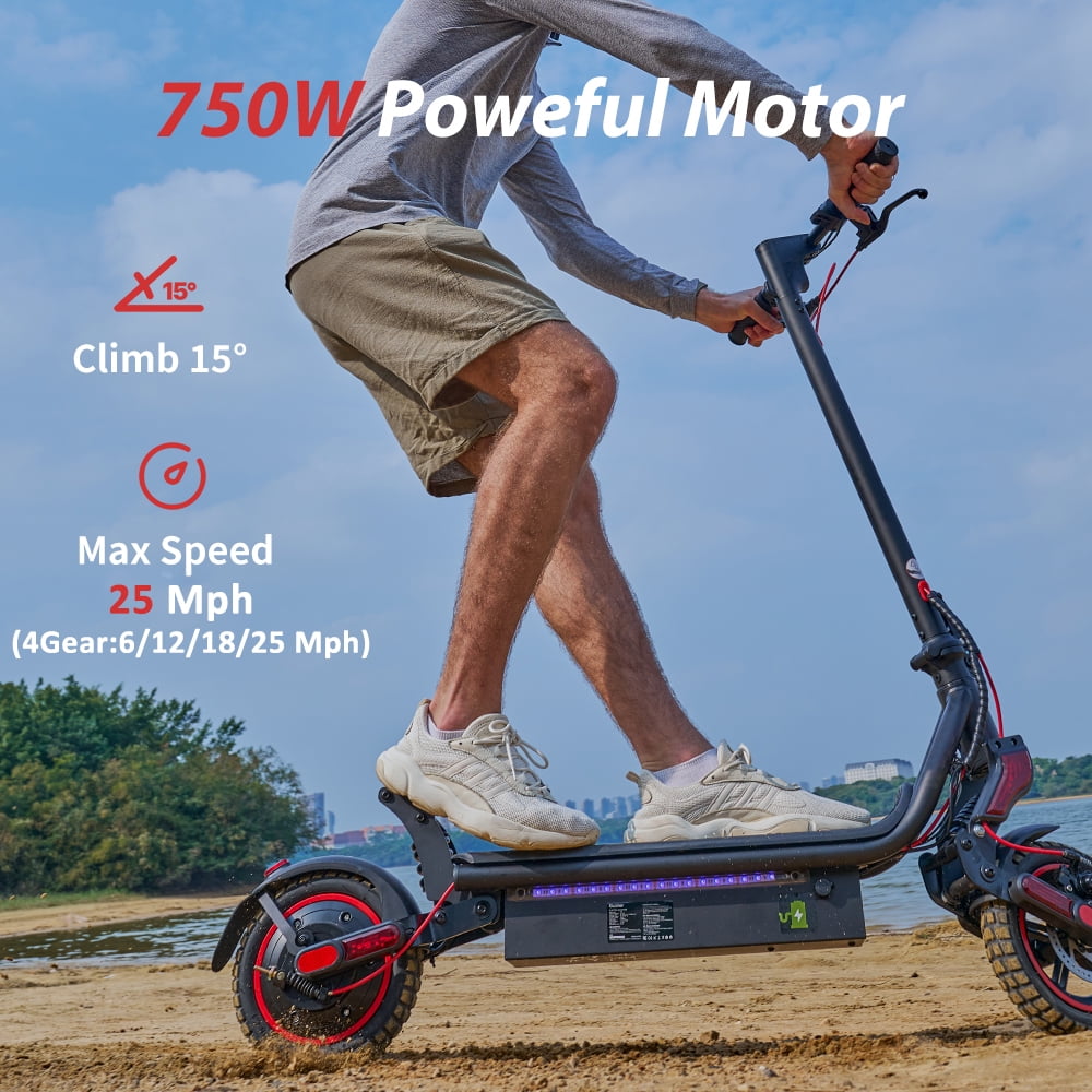 Rolldustry R8 Electric Scooter for Adults, 750W 9.3" Tire, Max 25 Mph Speed 26 Miles Range E scooter with Ambient Lighting, Suspension Systems