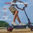 thumbnail image 3 of Rolldustry R8 Rocker Arm Electric Scooter for Adults, 750W 9.3" Tire, Max 25 Mph Speed 28 Miles Range E scooter with Ambient Lighting, Suspension Systems, 3 of 12