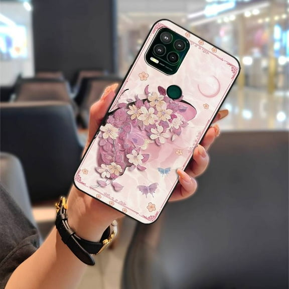 KDY-Phone Case For Moto G Stylus 5G, Back Cover Anti-knock Shockproof Dirt-resistant Protective Cartoon Graffiti Phone Pouch flower Durable TPU Silicone Waterproof Soft case Anti-dust