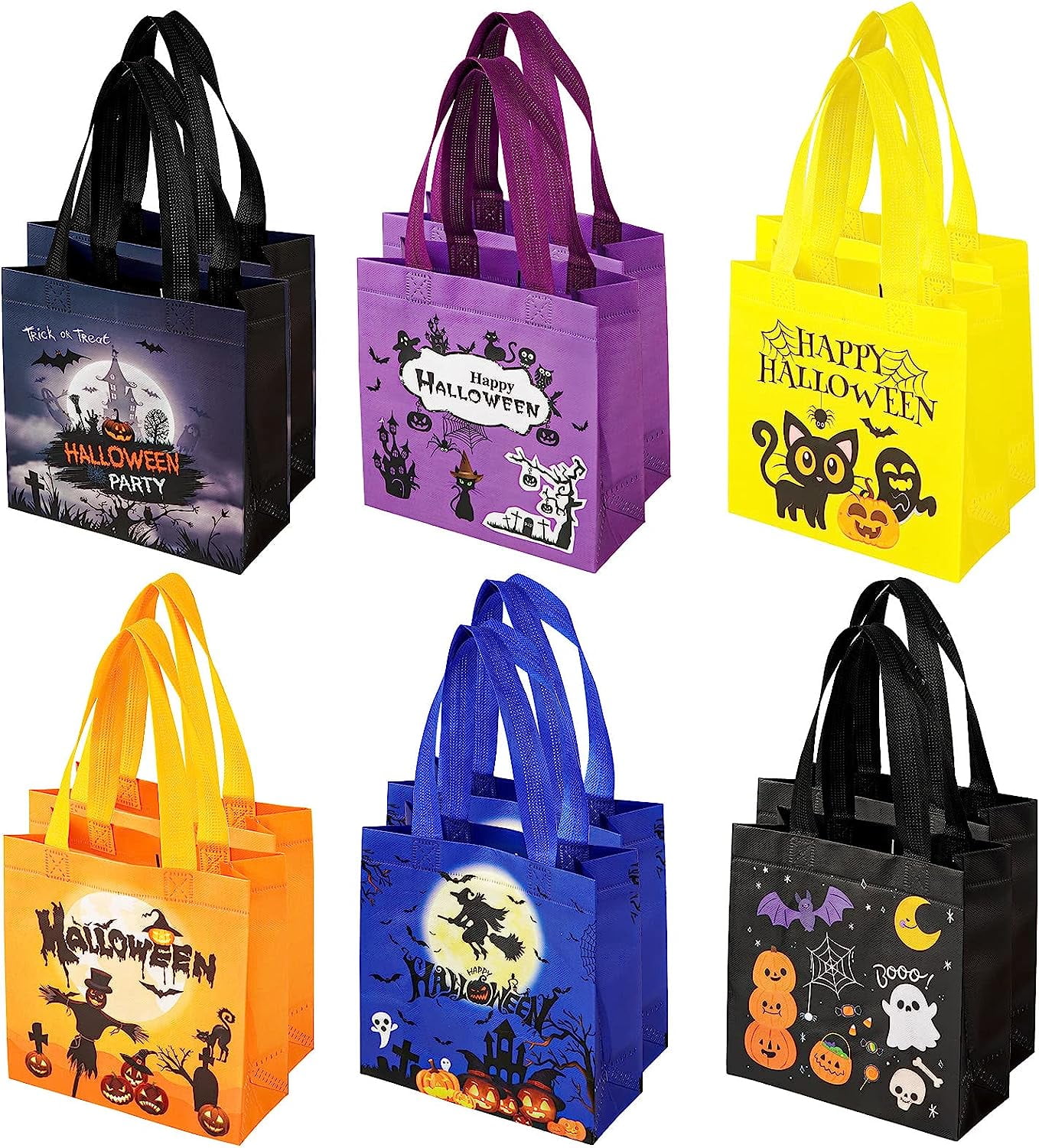 12 Pcs Halloween Trick Or Treat Bags Halloween Tote Bags With Handles 12-pcs-halloween-trick-or-treat-bags-halloween-tote-bags-with-handles