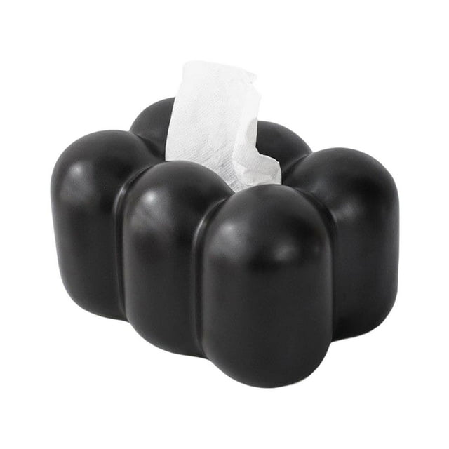 pitrice Toilet Paper Holder Box Practical Cute for NightStand Tabletop Living Room Black