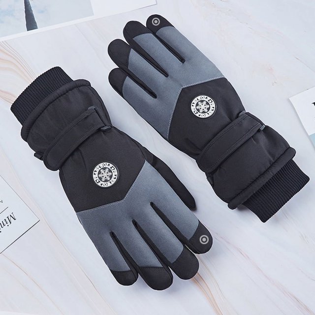 Guantes de esquí de invierno para hombres y mujeres, para exteriores, cálidos, resistentes al viento, impermeables, con pantalla táctil y acolchados de terciopelo para amantes de la equitación
