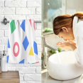 thumbnail image 7 of Yayeee 100% Cotton Hand Towels for Bathroom 16" x 28" Soft Absorbent Kitchen Towel, Blue Retro Triangles, 7 of 7