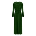 thumbnail image 6 of WRKEKC Womens Dresses Casual Solid Color Long Sleeve V-Neck Maxi Dress for Fall Winter Loose Fit Modest Style with Side Slits and Back Keyhole, 6 of 6