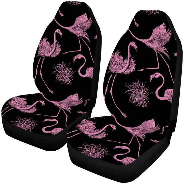 ABPHQTO Juego de 2 fundas para asientos de coche, protector universal para asientos delanteros de coche con diseño de flamencos acuarela, apto para coche, SUV, sedán, camión