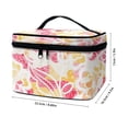thumbnail image 5 of HELLHERO White Floral and Leaf Pattern Travel Makeup Bags Wide-open Practical Women, 5 of 5