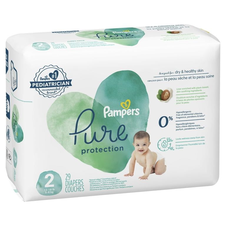 Pampers Pure Diapers Size 2, 29 Count (Select for More Options) 