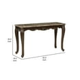 thumbnail image 5 of Hesar Sofa Console Table- 53 Inch Marble- Cherry Brown Wood- Cabriole, 5 of 6
