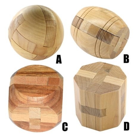 New Fashion Wooden Intelligence Toy Chinese Brain Teaser Game 3D IQ Puzzle for Kids