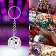 thumbnail image 6 of Disco Ball Keychain,24 Pieces Favors Keychain 70S Silver Mirror, 6 of 7